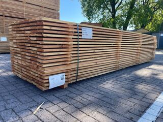 Ca. 70x Douglas Planken Fijnbezaagd, 24x150mm, lengte 500cm